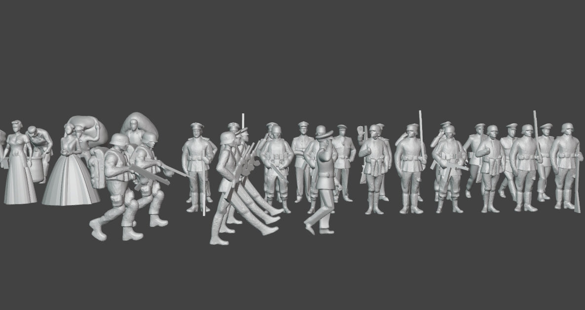1:700, 1:350, 1:200 Figuren, universal naval figure, civilian and army figure, Pilot figure, 1:700 figure, 3D printed kit, Bausatz, airfields, aircraft carrier