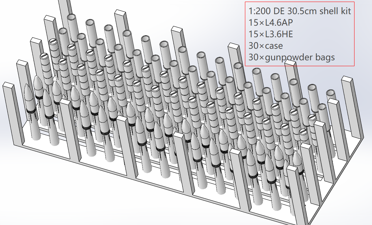 1:350, 1:200 harbour cargo, cases, boxes, ammo box, ship building material, container, oil drum, wood piles, chest