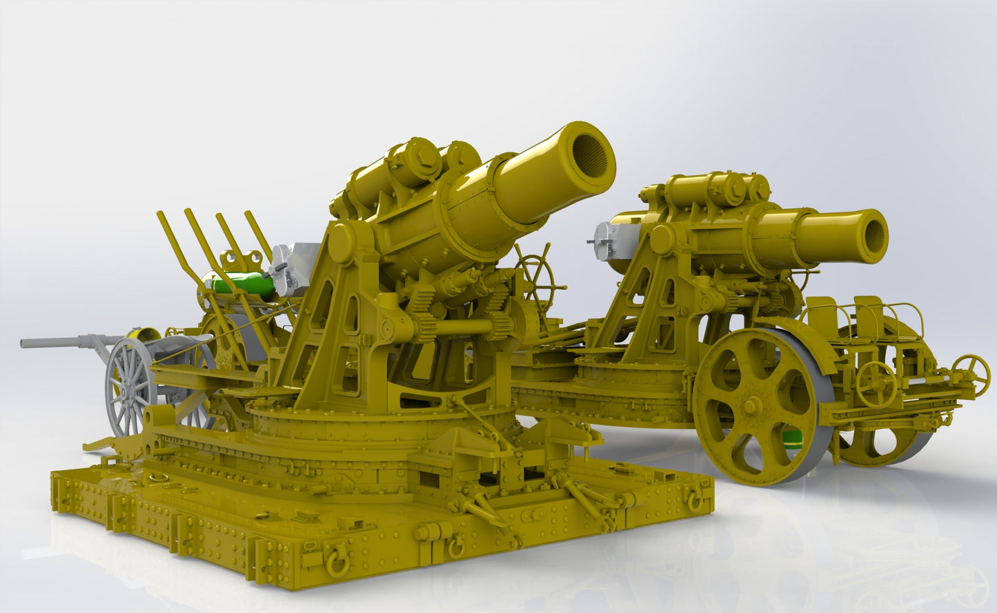 Skoda M.11 siege howitzer model, 3D printed kit, siege gun, base transporter, barrel transporter, accessories, Skoda M.11-Mörser, 1:35, 1:72