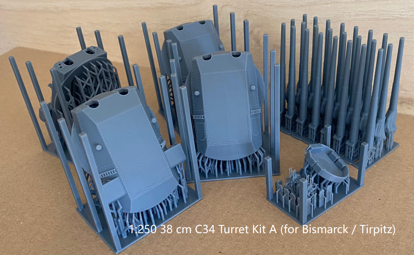 1:700, 1:350, 1:250 German Main Gun Turret, 3D printed, battleship, Bismarck, Tirpitz, WWII, WWI, Bayern, Nassau, Scharnhorst, C34 naval gun, 38 cm gun, 28 cm gun