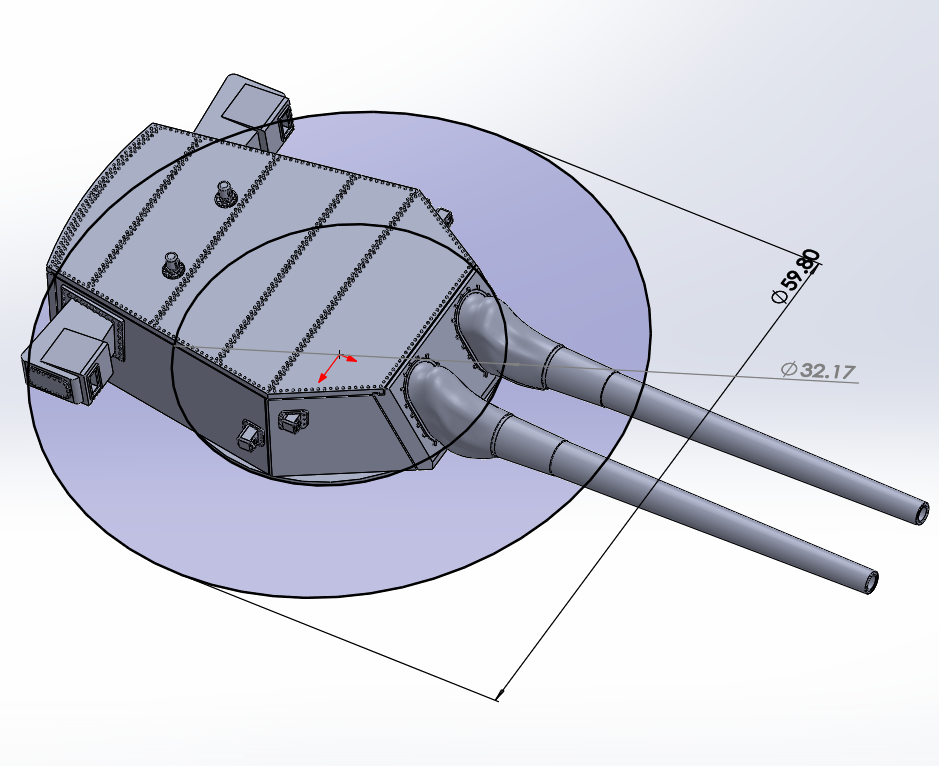 1:350 USN 18 inch turrets, 18 inch tripple turret, 18 inch twin turret, US navy