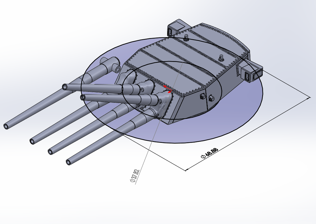 1:350 USN 18 inch turrets, 18 inch tripple turret, 18 inch twin turret, US navy