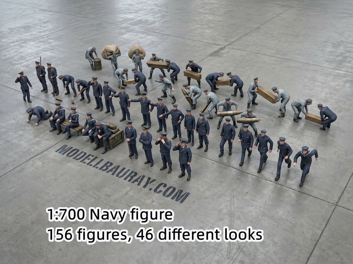 1:700, 1:350, 1:200 Figuren, universal naval figure, civilian and army figure, Pilot figure, 1:700 figure, 3D printed kit, Bausatz, airfields, aircraft carrier