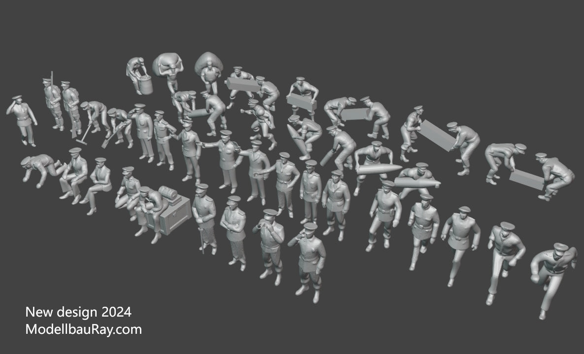 1:700, 1:350, 1:200 Figuren, universal naval figure, civilian and army figure, Pilot figure, 1:700 figure, 3D printed kit, Bausatz, airfields, aircraft carrier