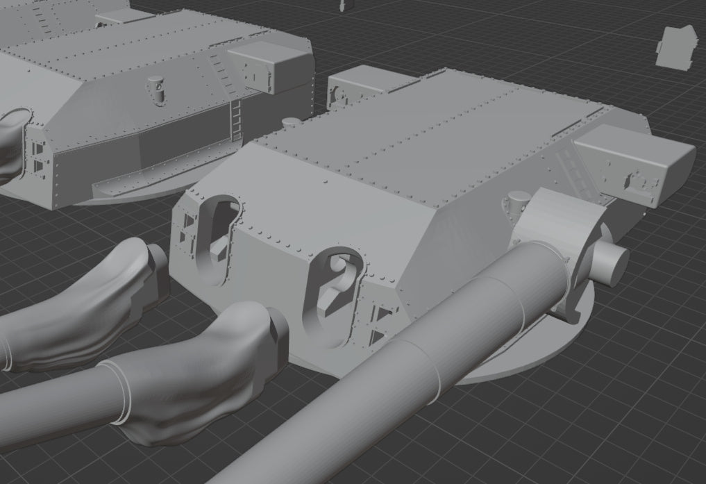1:700, 1:350, 1:250 German Main Gun Turret, 3D printed, battleship, Bismarck, Tirpitz, WWII, WWI, Bayern, Nassau, Scharnhorst, C34 naval gun, 38 cm gun, 28 cm gun