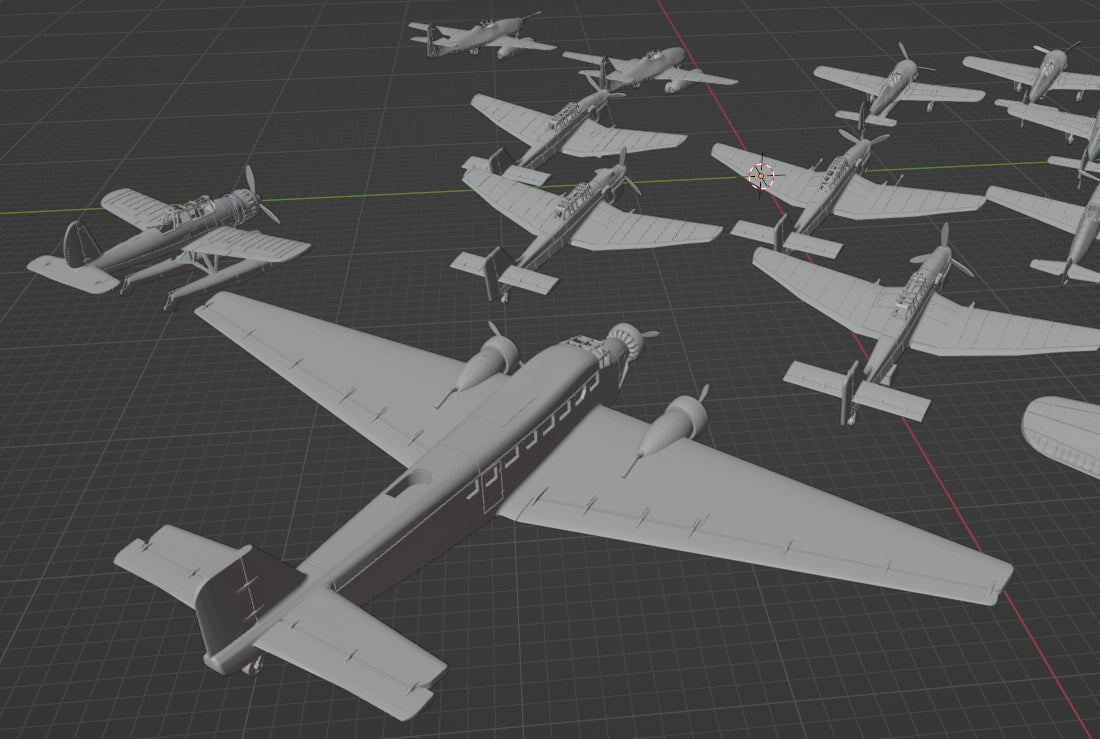 1:700 Luftwaffe plane model, German Plane model, Luftwaffe, Bf109, Fw190, Ju87, Ju52, Bf110, Me262, He111, fighter, bomber, dive bomber