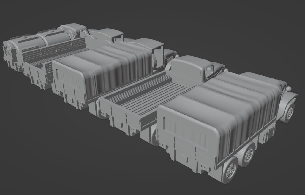 1:700, 1:350 allied vehicles, US tanks, UK tanks, US trucks, M4, sherman tank, Comet tank, Matilda tank, Crusader tank, Valentine tank, CCKW 353 truck, M10, M7, M36, M3, firefly tank, Cromwell, Churchill, 3D printed kit