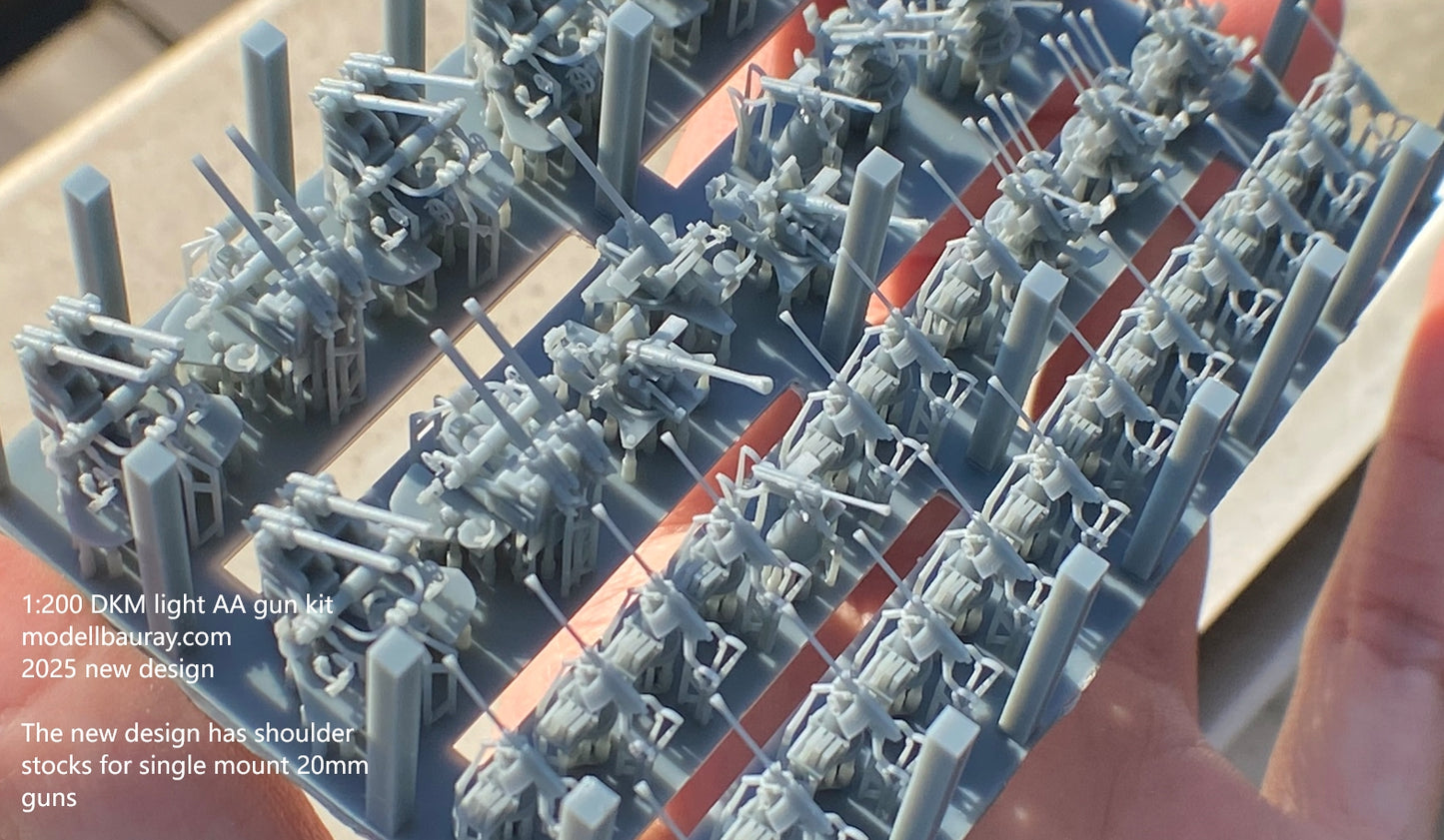 1:700, 1:350, 1:400, 1:250, 1:200 German WII Navy AA gun kit. Deutschen Kriegsmarine Flak, 20mm, 37mm, v.2022