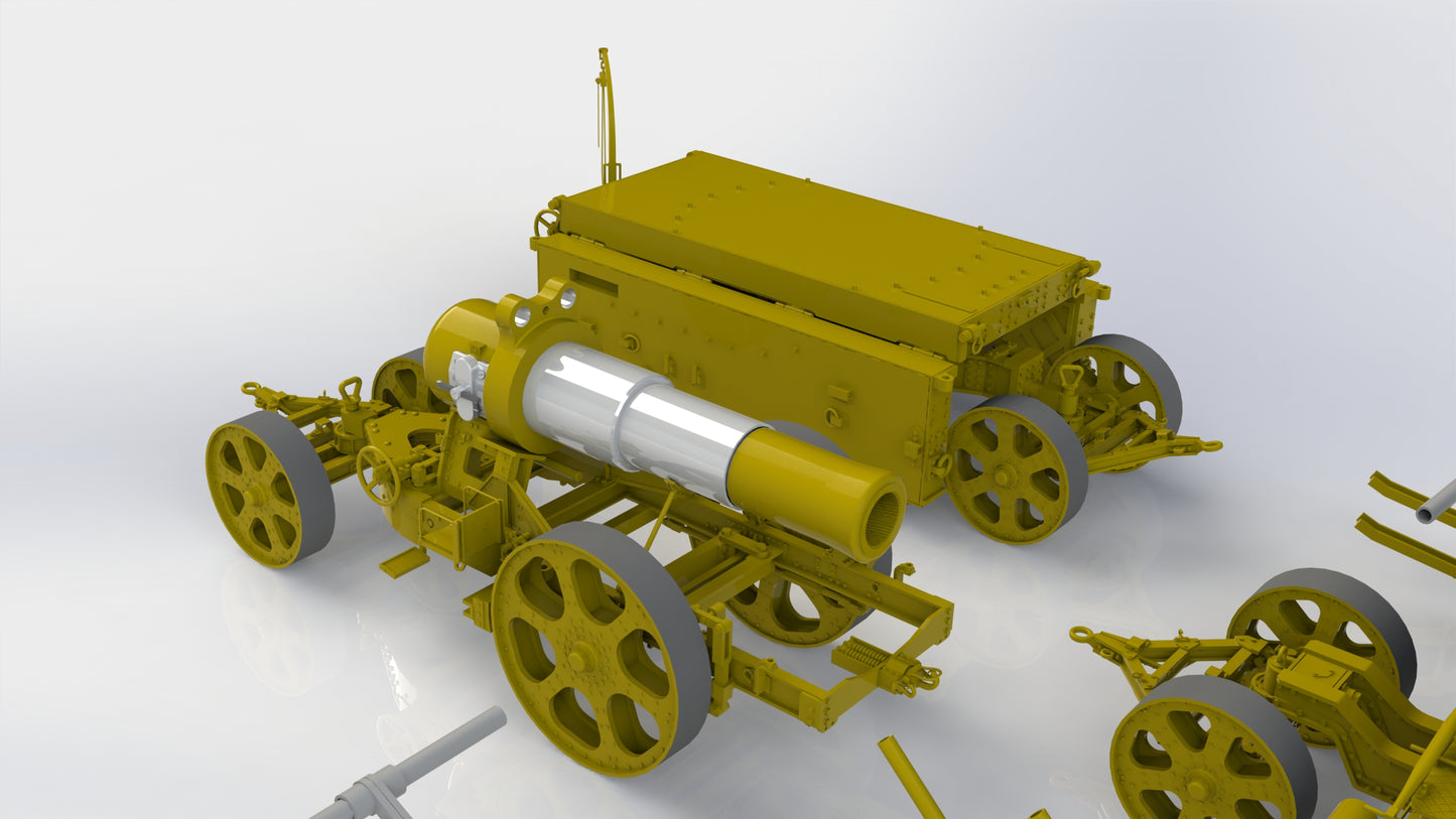 Skoda M.11 siege howitzer model, 3D printed kit, siege gun, base transporter, barrel transporter, accessories, Skoda M.11-Mörser, 1:35, 1:72