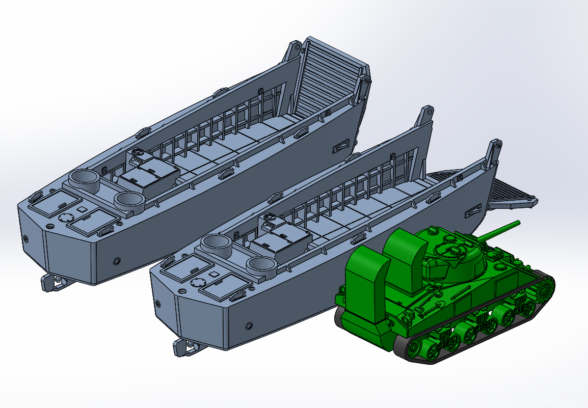 US Amphibious assault kit, LCVP, Normandy, Landing Craft, Landing ship, M4 tank with Deep Wading kit