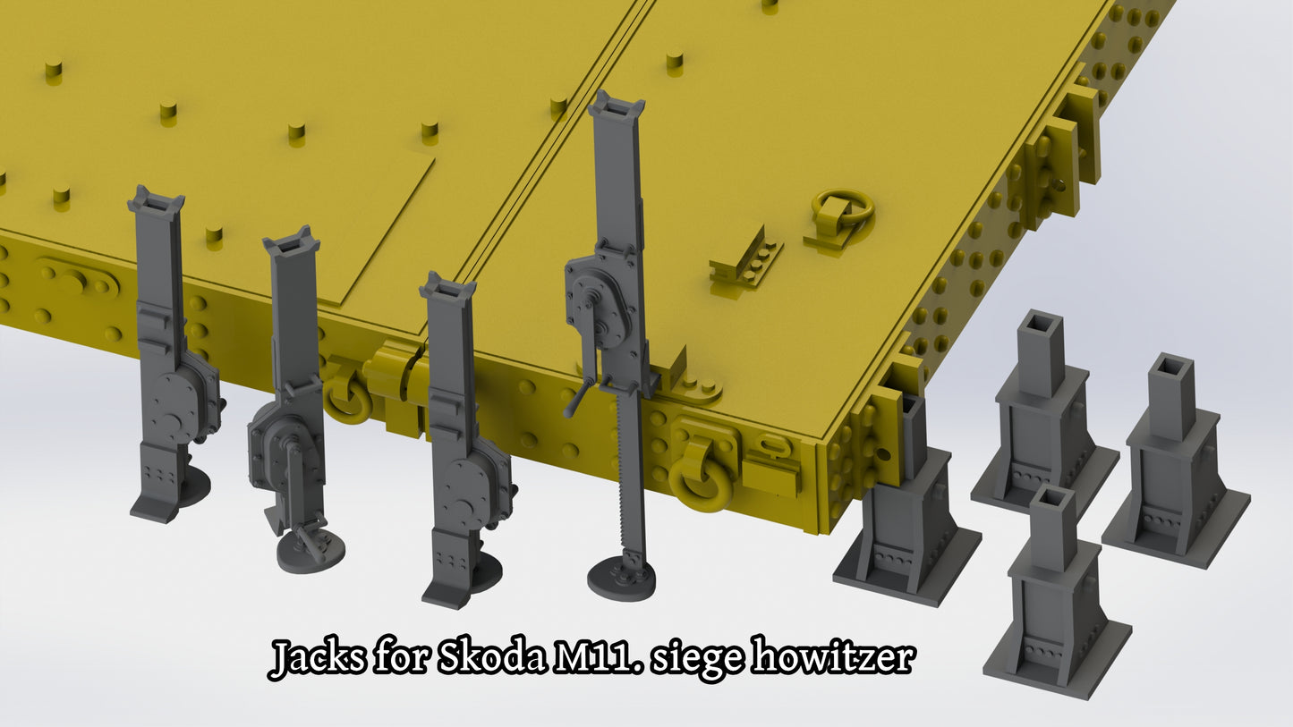 Skoda M.11 siege howitzer model, 3D printed kit, siege gun, base transporter, barrel transporter, accessories, Skoda M.11-Mörser, 1:35, 1:72