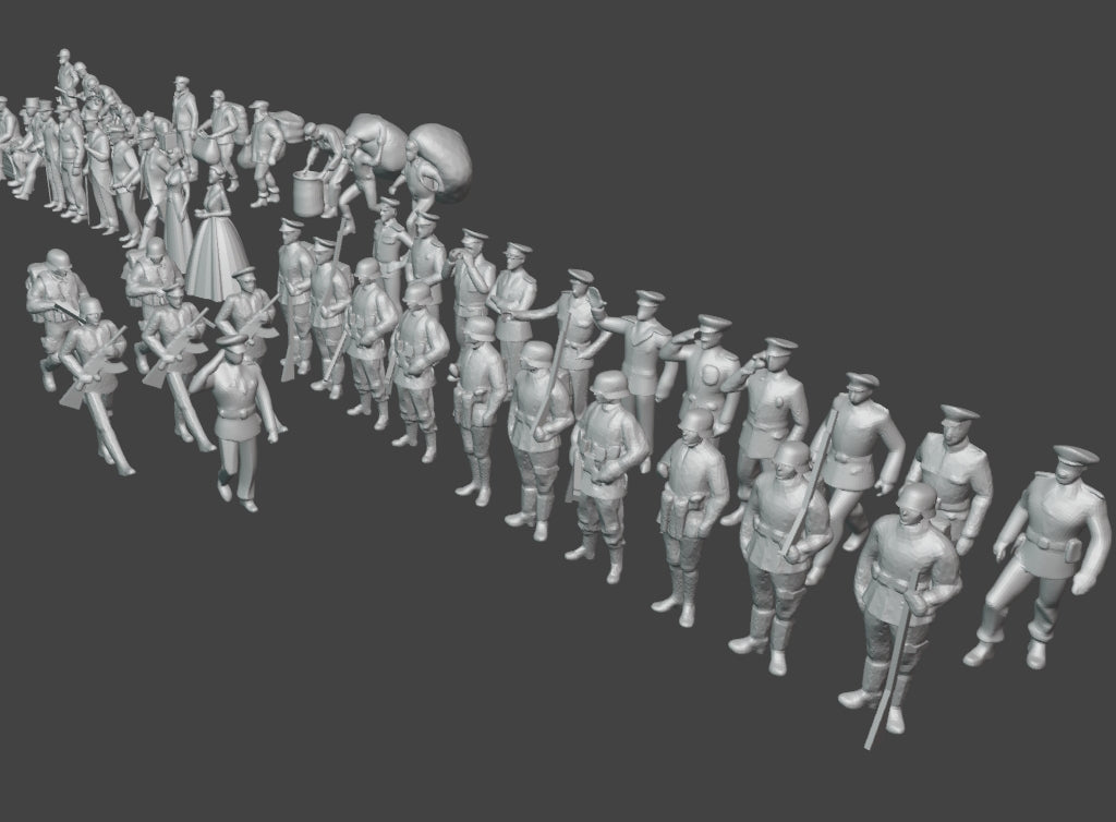 1:700, 1:350, 1:200 Figuren, universal naval figure, civilian and army figure, Pilot figure, 1:700 figure, 3D printed kit, Bausatz, airfields, aircraft carrier