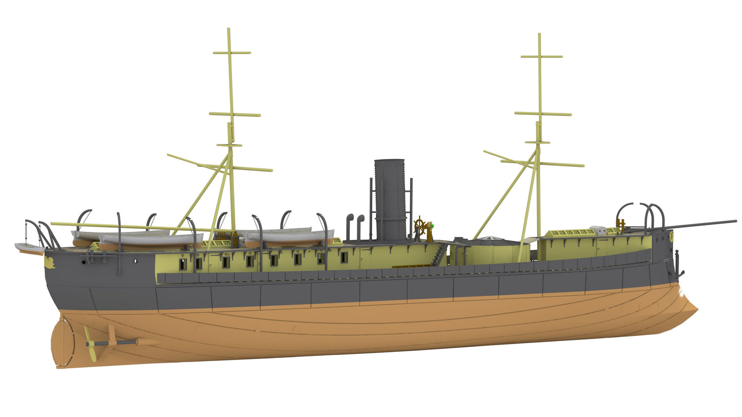 1:700 HNLMS Schorpioen, Ironclad, Monitor, Ram Ship, Royal Netherlands Navy