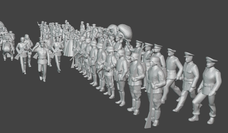 1:700, 1:350, 1:200 Figuren, universal naval figure, civilian and army figure, Pilot figure, 1:700 figure, 3D printed kit, Bausatz, airfields, aircraft carrier