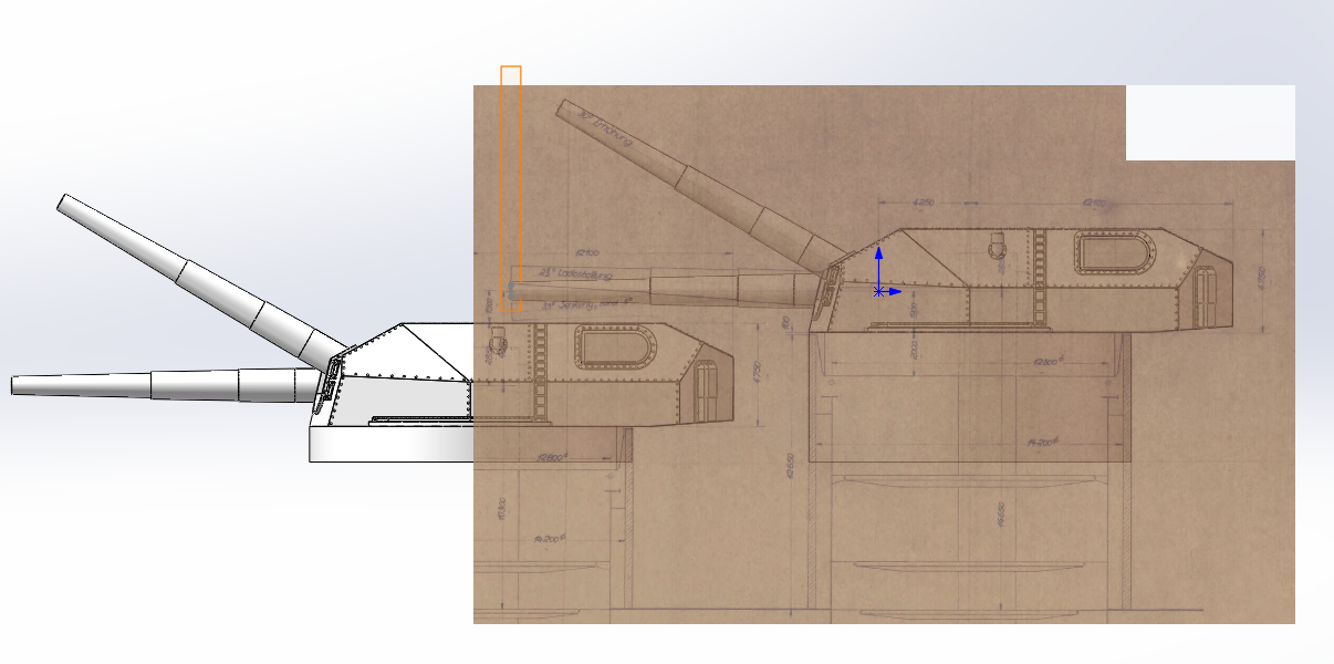 1:700, 1:350, 1:250 German Main Gun Turret, 3D printed, battleship, Bismarck, Tirpitz, WWII, WWI, Bayern, Nassau, Scharnhorst, C34 naval gun, 38 cm gun, 28 cm gun