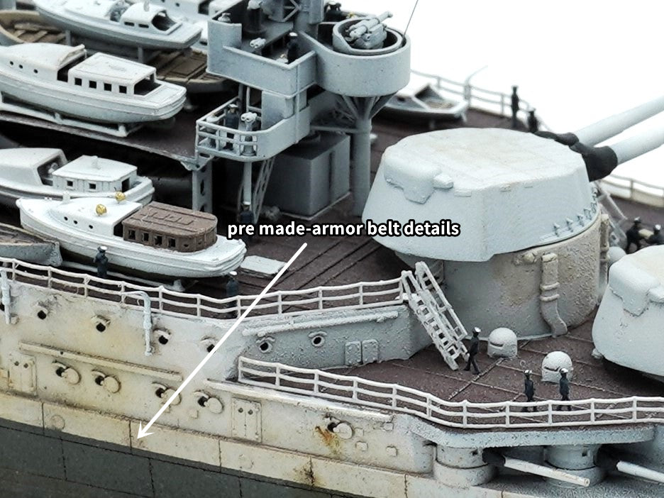 1:700 French Battleship Bretagne, Full Hull, WaterLine, Bretagne class battleship, French Battleship, 3d printed, resin model