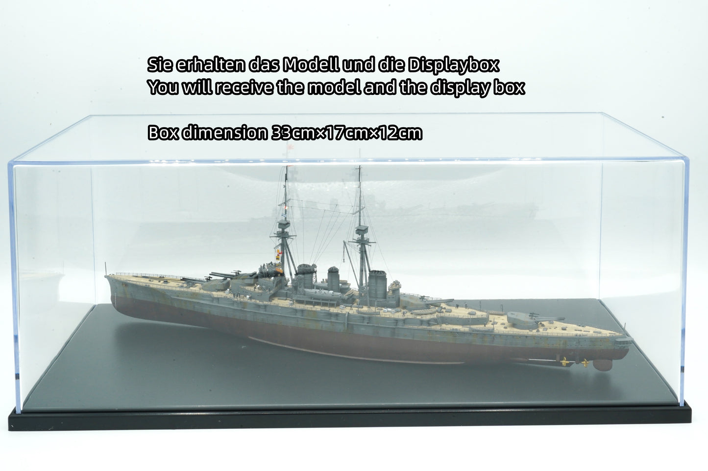 1:700 IJN Battlecruiser Kongo, Fertiges Modell mit Vitrine, Finished model with a Display case
