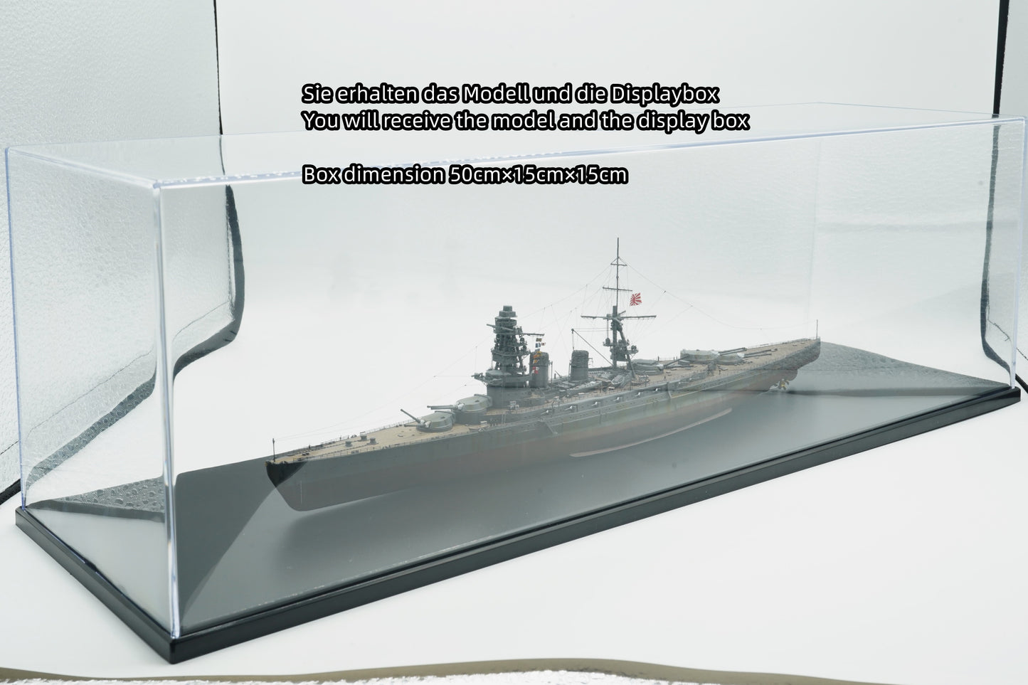 1:700 IJN Battlecruiser Akagi, Fertiges Modell mit Vitrine, Finished model with a Display case