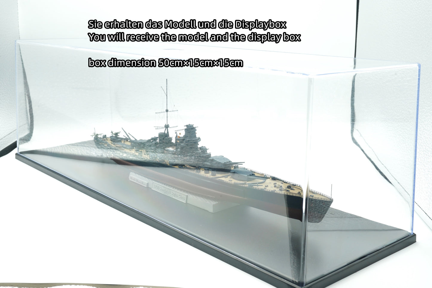 1:700 Russian Battleship P23 Sovetsky Soyuz, Fertiges Modell mit Vitrine, Finished model with a Display case