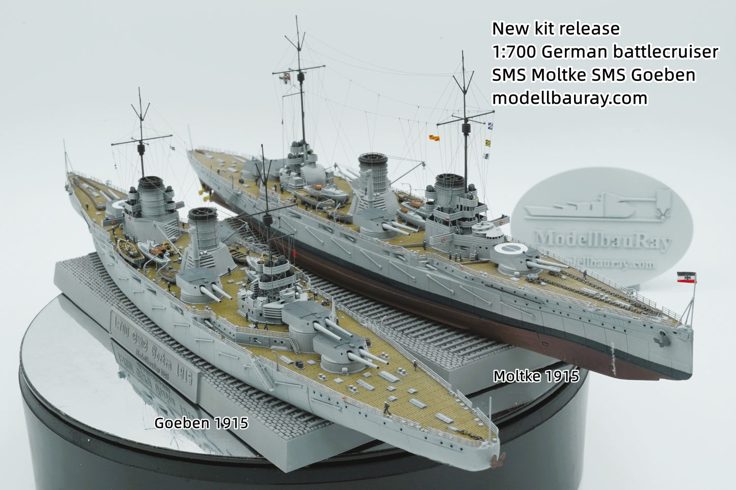 1:700 German Battlecruiser SMS Moltke, SMS Goeben (Yavuz Sultan Selim), 3d printed, resin model, waterline, full hull model