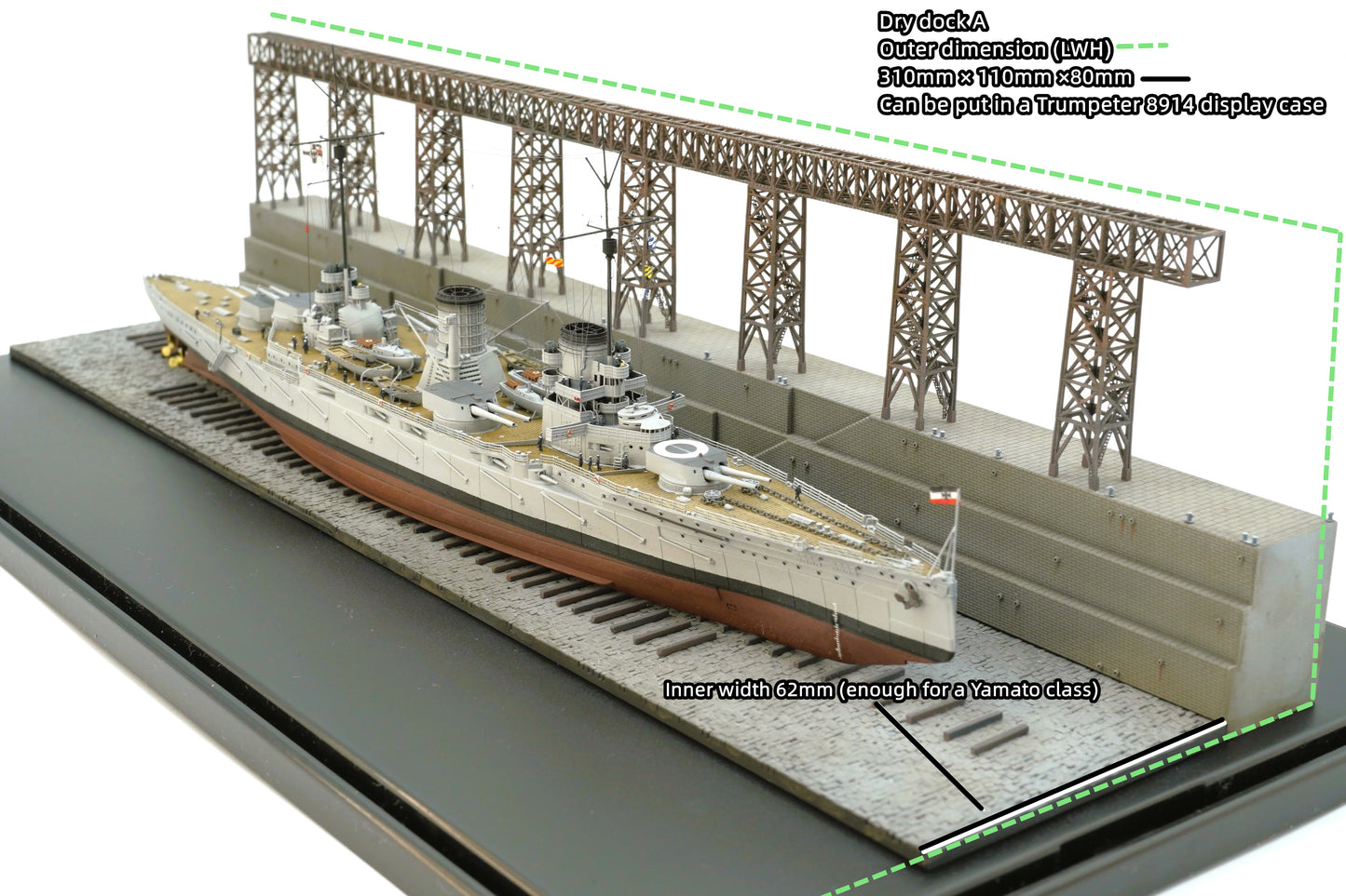 1:700 Dry dock, ship yard, crane, gantry crane, 3d printed model