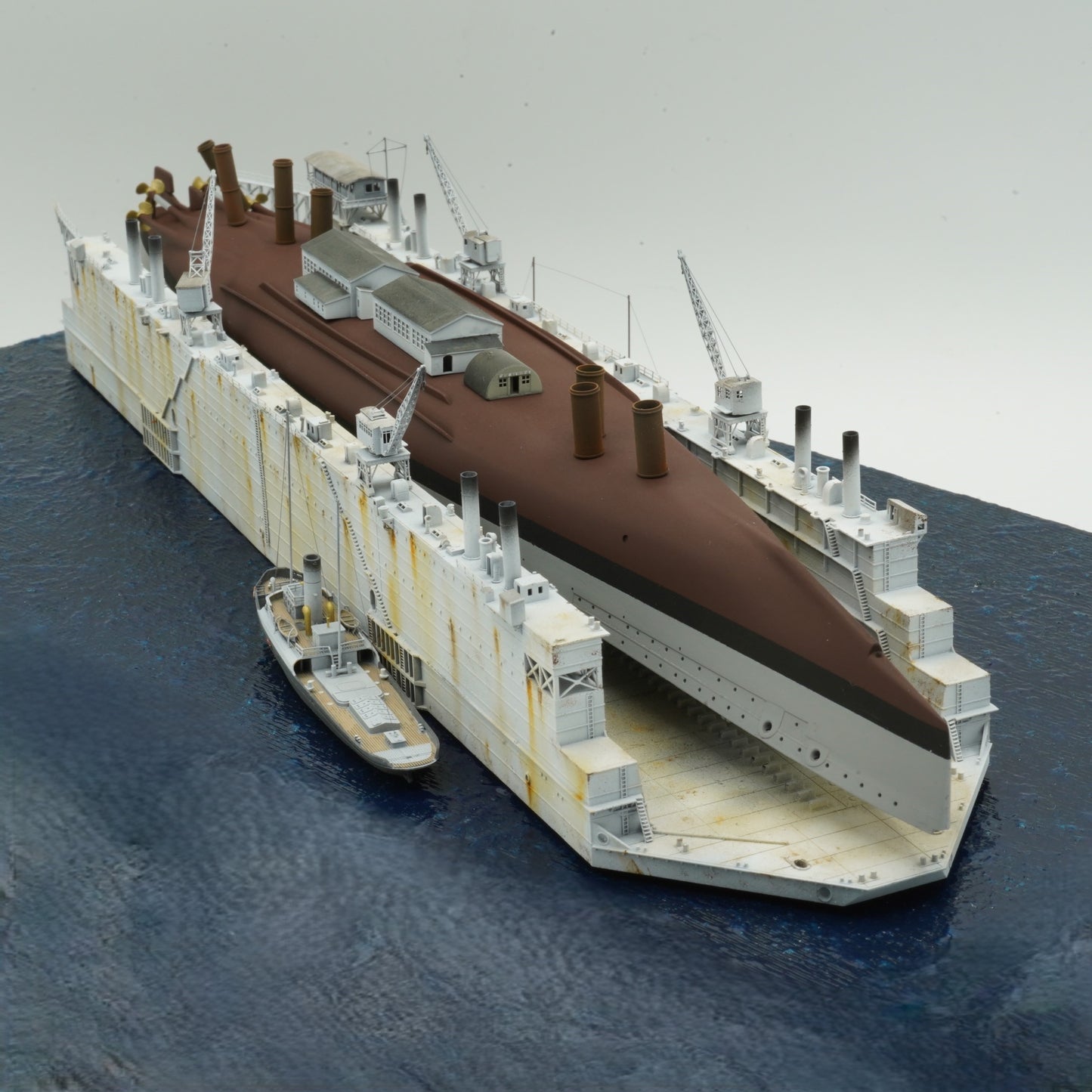 1:700 Admiralty Floating Docks AFD 4, AFD4, Medway Dock, floating dock, 3d printed model