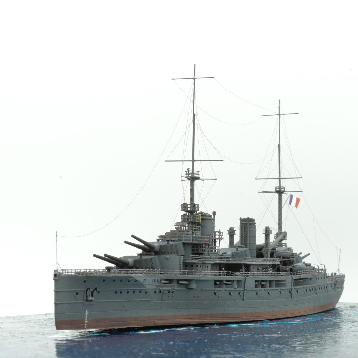 1:700 French Battleship Bretagne, Full Hull, WaterLine, Bretagne class battleship, French Battleship, 3d printed, resin model