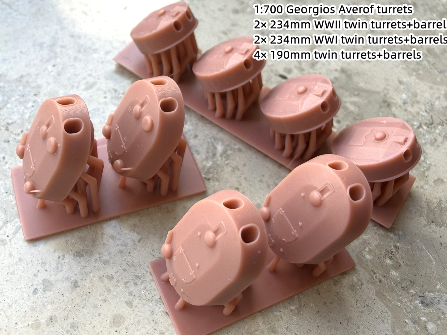 1:700 1:350 Royal navy main guns, 12 inch, 13.5 inch, 15 inch, 16 inch, 18 inch, Dreadnought, Neptune, Colossus class, Orion class, Iron Duke class, HMS Agincourt, Queen Elizabeth class, Revenge class, Nelson class, King Georges V class, Hood, Vanguard