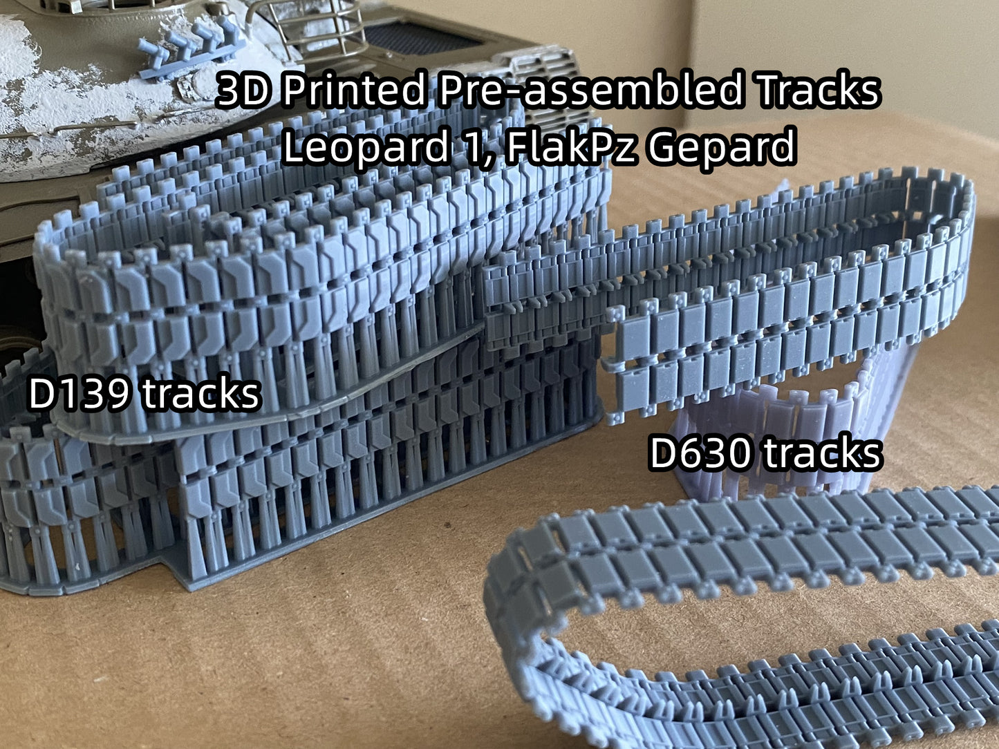 1:35 Leopard 1 tracks, 3D printed Pre-assembled tracks, D630, D139, for Tamya 35064 Leopard 1 tank, half-finished, 1:35 Einsatzbereit Ketten