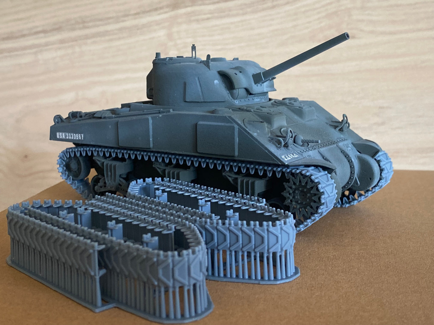 1:35 Pre assembled tracks for M4 Sherman, T48, T80, T62, T84, Duck bill, 1:35 Einsatzbereit Ketten, half-finished tracks, 3D printed