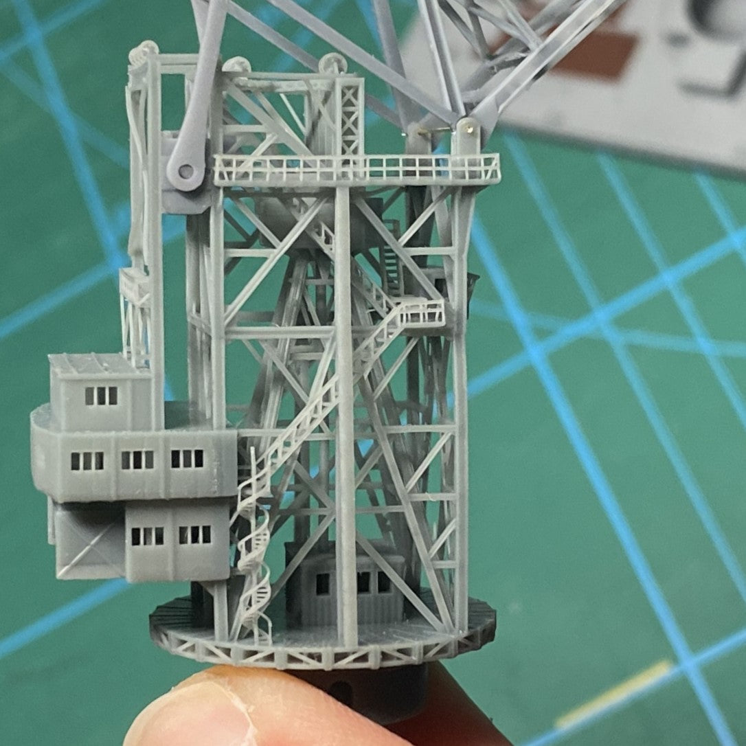 1:700 German Navy floating crane Langer Heinrich, WWI, WWII, 3D printed kit, Waterline