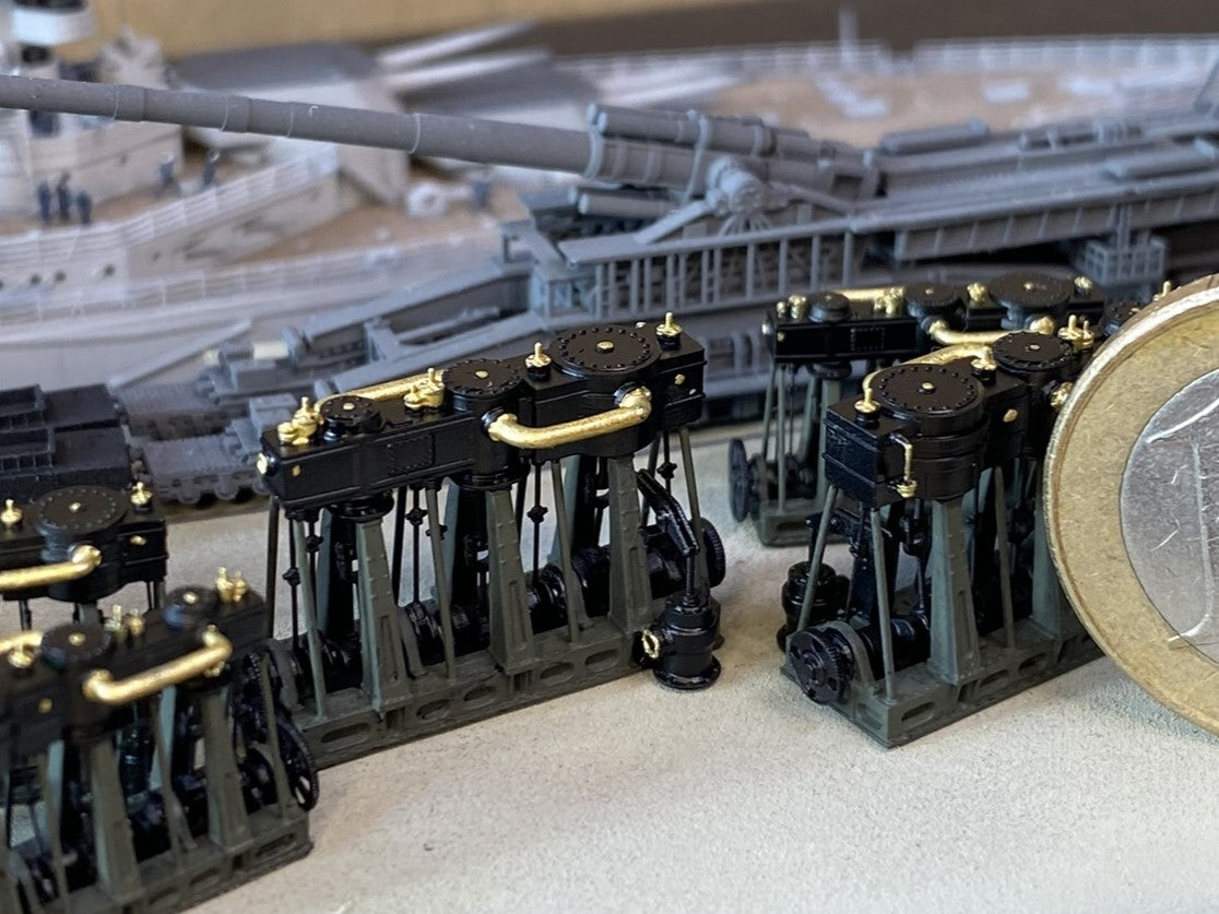 1:700 Ship engine, steam engine, boiler, turbine, equipments, armor plates