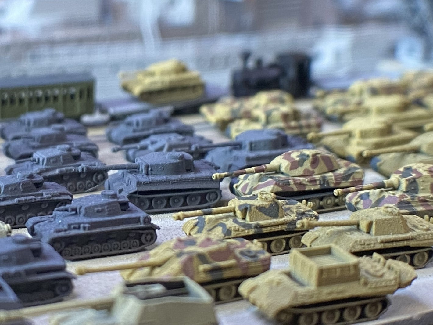 1:700, 1:350 German medium tanks, Panzer III, Panzer IV, Panzer V, Panther tank, Stug III, assault gun, Jagdpanther, diorama, wwii german tanks