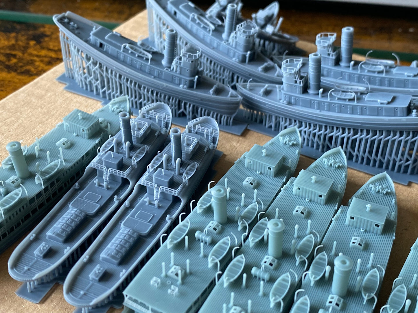 1:700 Auxiliary ships, tugboat, ferry, coal ship, oil tanker, barracks ship, floating crane