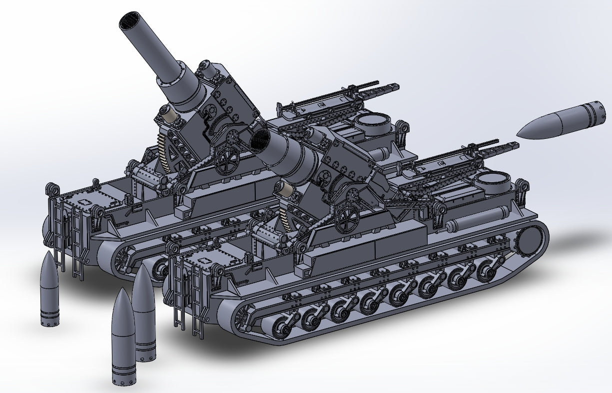 1:700, 1:350 German super heavy tanks set, P1000 Ratte und P1500 landkreuzer, E100, Maus, Karl Gerät, Krupp Räumer S, V2