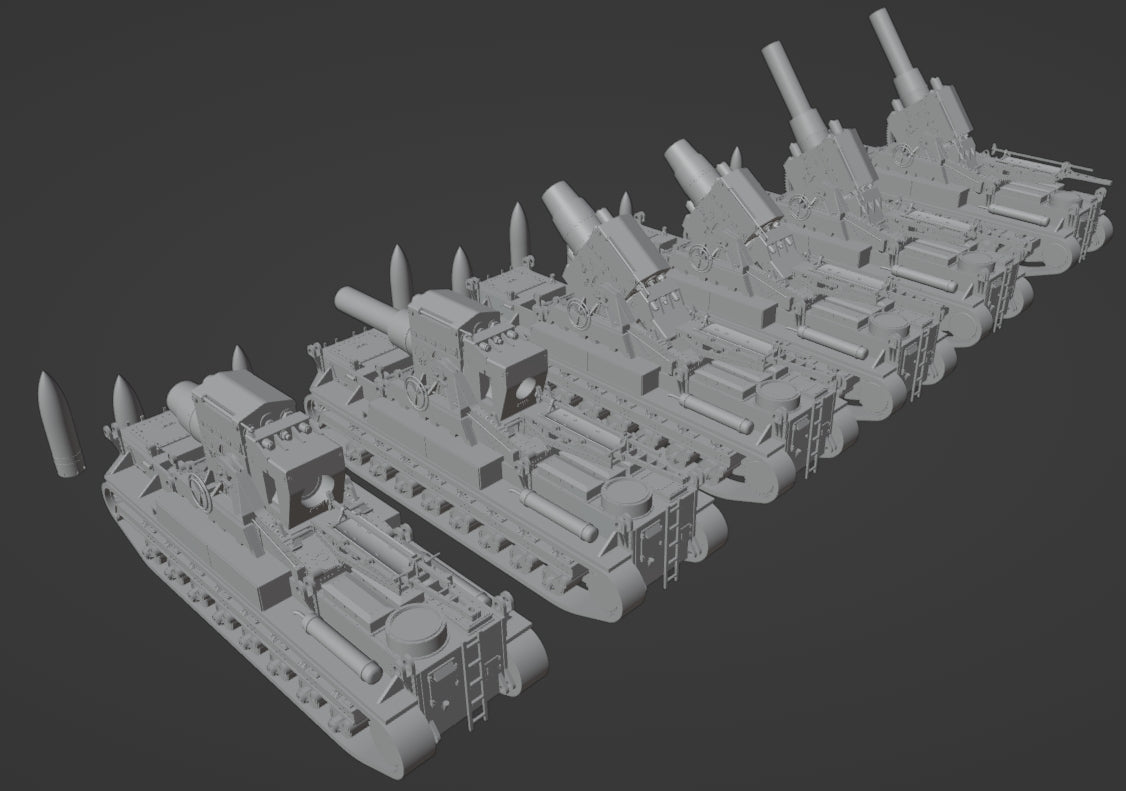 1:700, 1:350 German super heavy tanks set, P1000 Ratte und P1500 landkreuzer, E100, Maus, Karl Gerät, Krupp Räumer S, V2