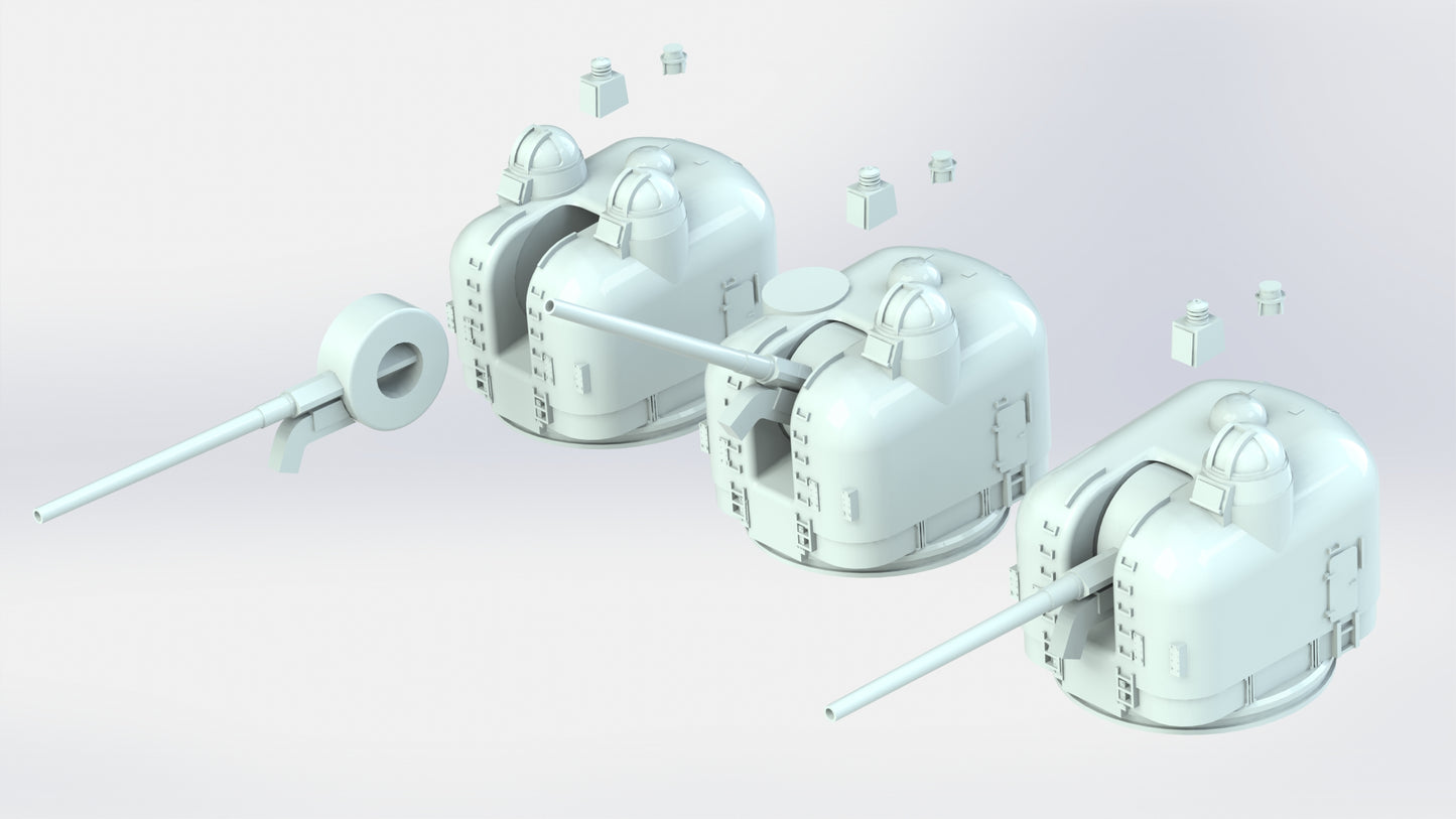 1:700, 1:350, 1:200 USN modern 5 inch guns, 127mm, Mk 42, Mk 45