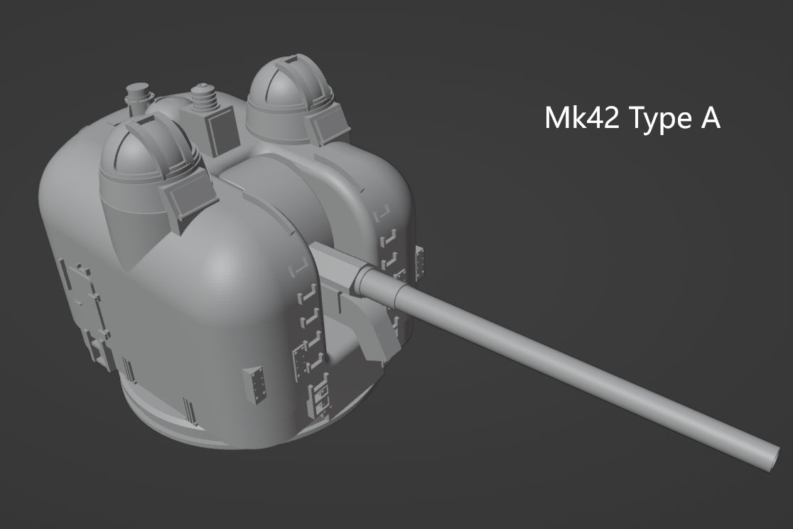 1:700, 1:350, 1:200 USN modern 5 inch guns, 127mm, Mk 42, Mk 45