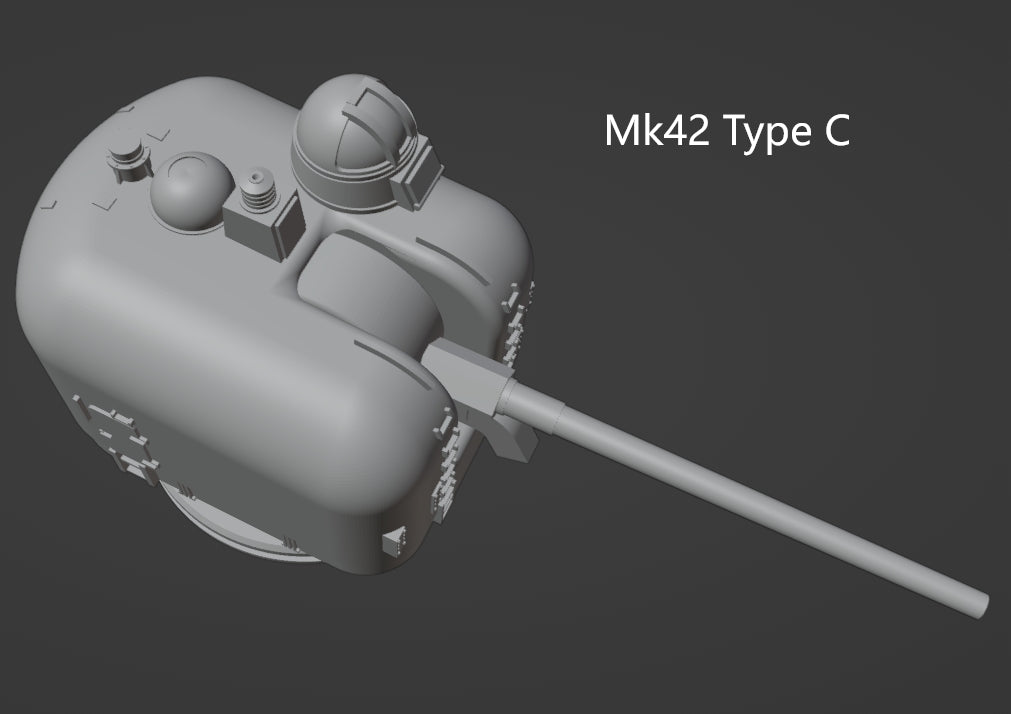 1:700, 1:350, 1:200 USN modern 5 inch guns, 127mm, Mk 42, Mk 45