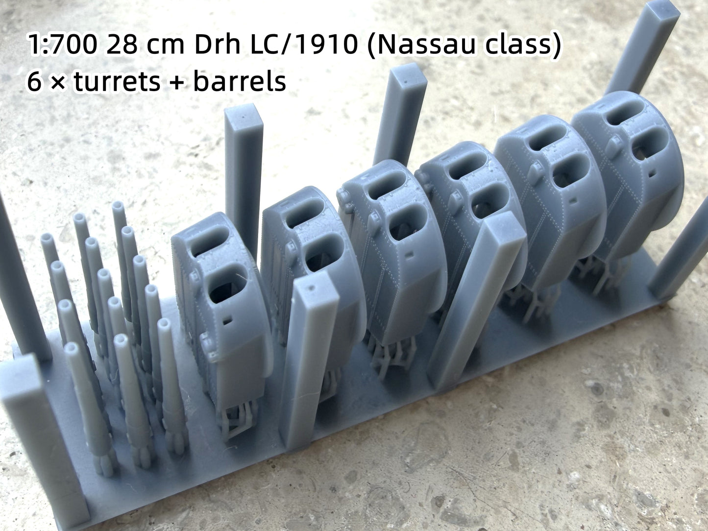 1:700, 1:350, 1:250 German Main Gun Turret, 3D printed, battleship, Bismarck, Tirpitz, WWII, WWI, Bayern, Nassau, Scharnhorst, C34 naval gun, 38 cm gun, 28 cm gun