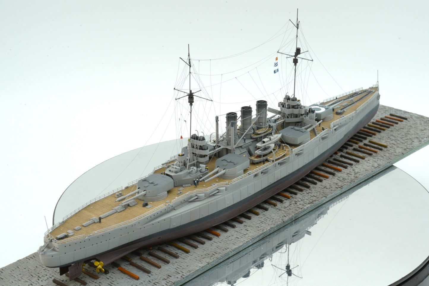 1:700 German Battleship SMS Ostfriesland, Helgoland class, 3d printed, resin model, waterline, full hull model