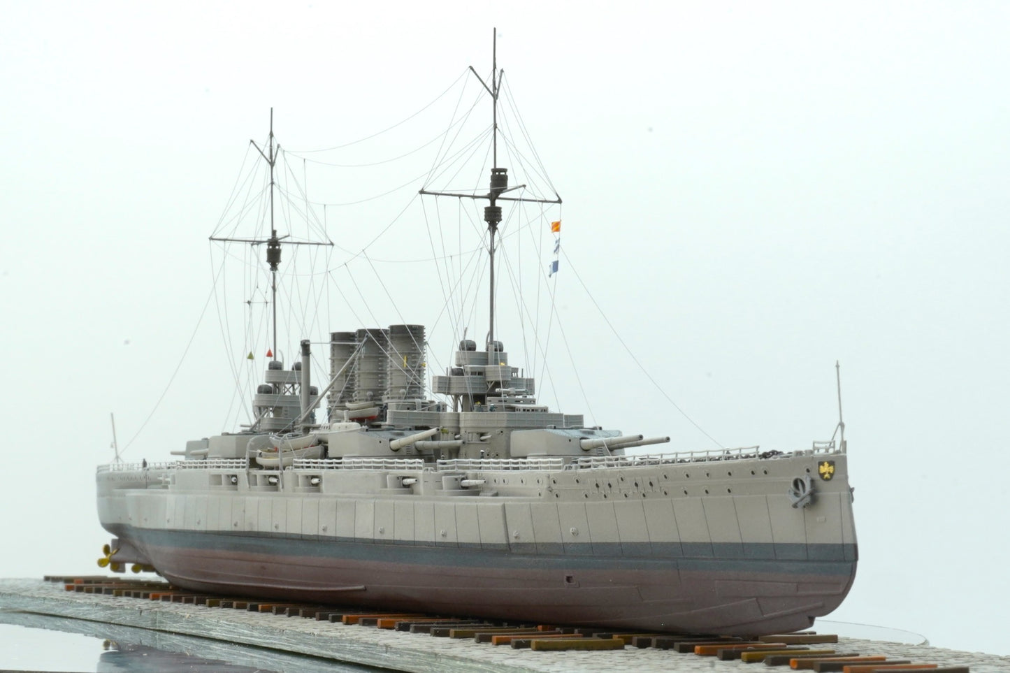 1:700 German Battleship SMS Ostfriesland, Helgoland class, 3d printed, resin model, waterline, full hull model
