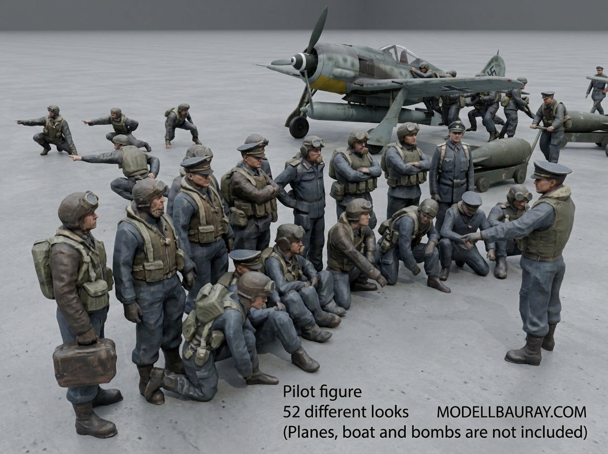 1:700, 1:350, 1:200 Figuren, universal naval figure, civilian and army figure, Pilot figure, 1:700 figure, 3D printed kit, Bausatz, airfields, aircraft carrier