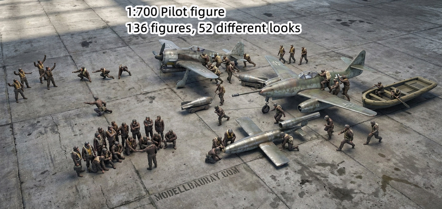 1:700, 1:350, 1:200 Figuren, universal naval figure, civilian and army figure, Pilot figure, 1:700 figure, 3D printed kit, Bausatz, airfields, aircraft carrier