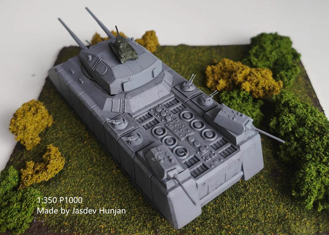 1:700, 1:350 German super heavy tanks set, P1000 Ratte und P1500 landkreuzer, E100, Maus, Karl Gerät, Krupp Räumer S, V2