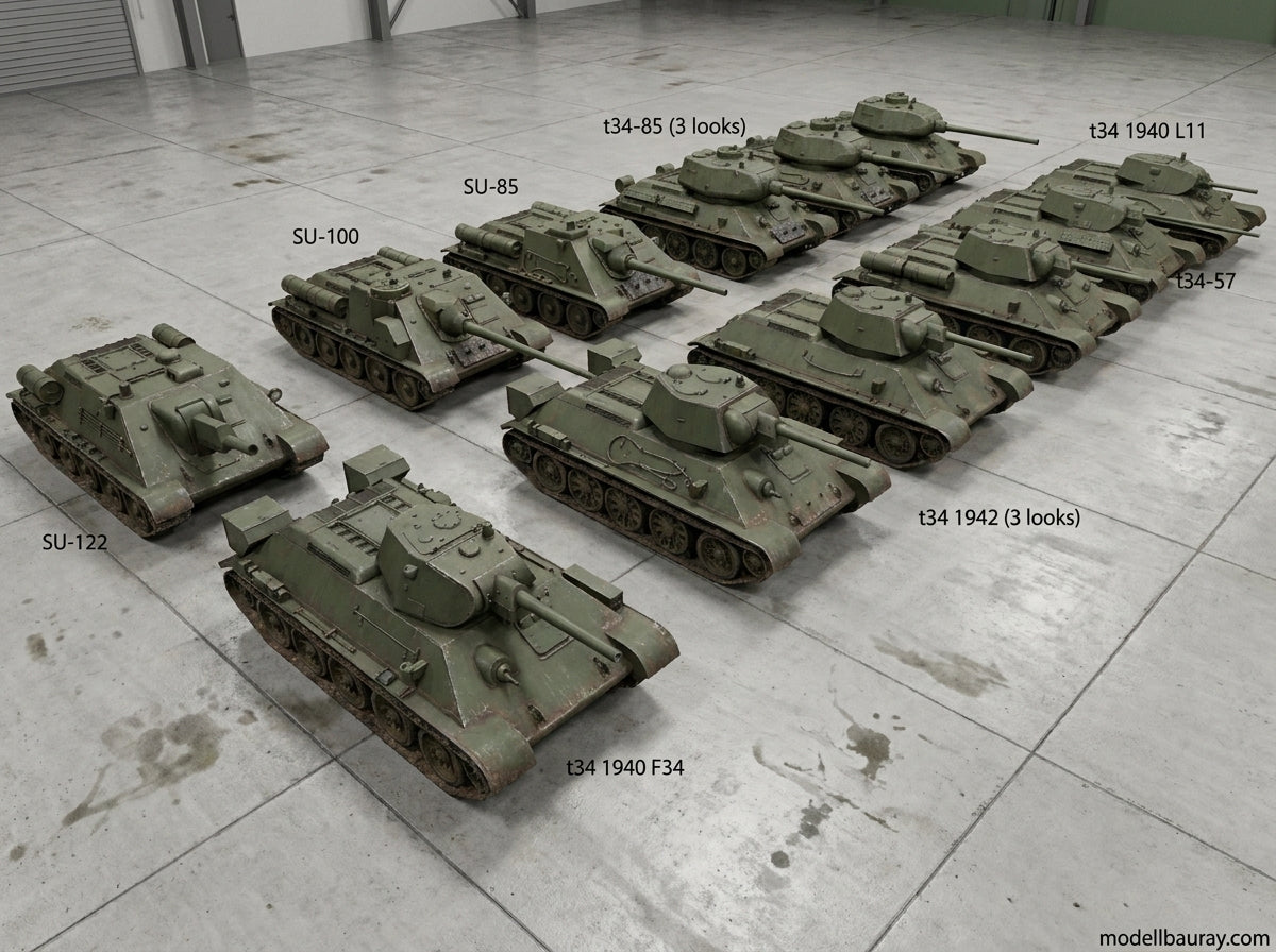 1:700, 1:350 Russian tank kit, T34, KV1, KV2, IS1, IS2, ISU152, US152, SU85, SU100, T26, BT7, 3D printed kit