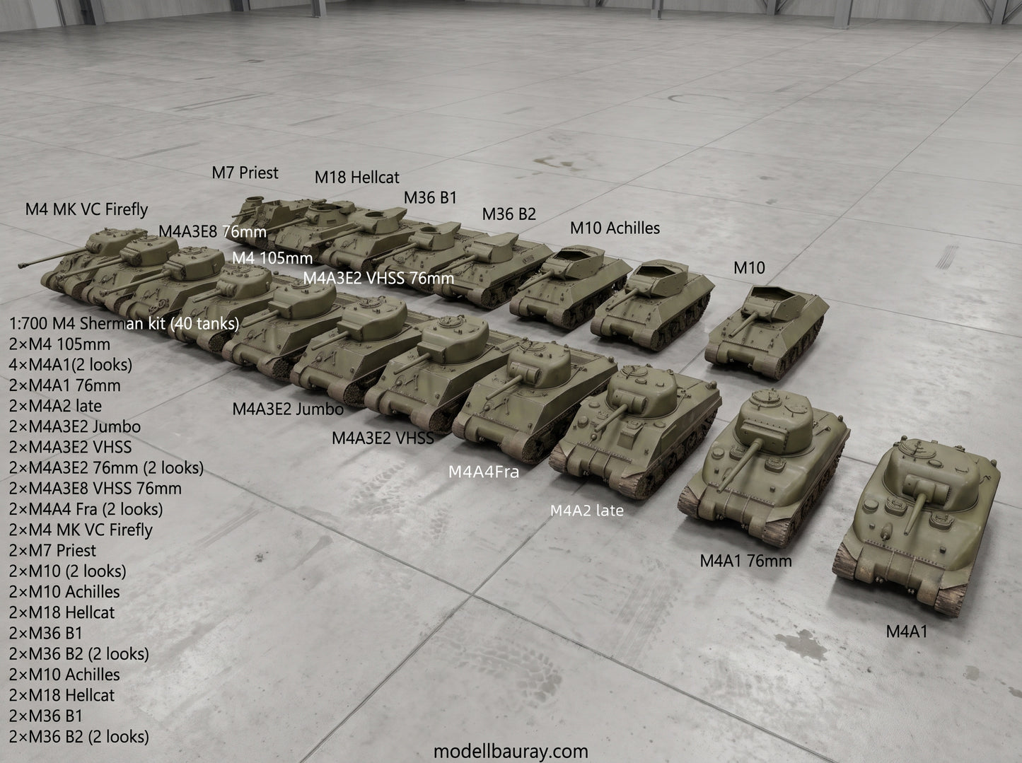 1:700, 1:350 allied vehicles, US tanks, UK tanks, US trucks, M4, sherman tank, Comet tank, Matilda tank, Crusader tank, Valentine tank, CCKW 353 truck, M10, M7, M36, M3, firefly tank, Cromwell, Churchill, 3D printed kit