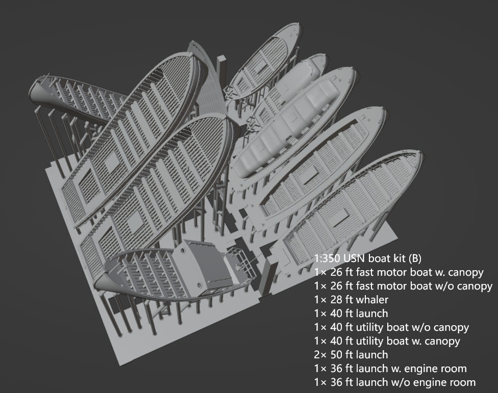 1:700 1:350 USN motor boat, steamer kit, US navy, motor boat, steamer, 55 ft steamer, 35 ft motor boat, 40 ft motor boat, 26 ft motor boat