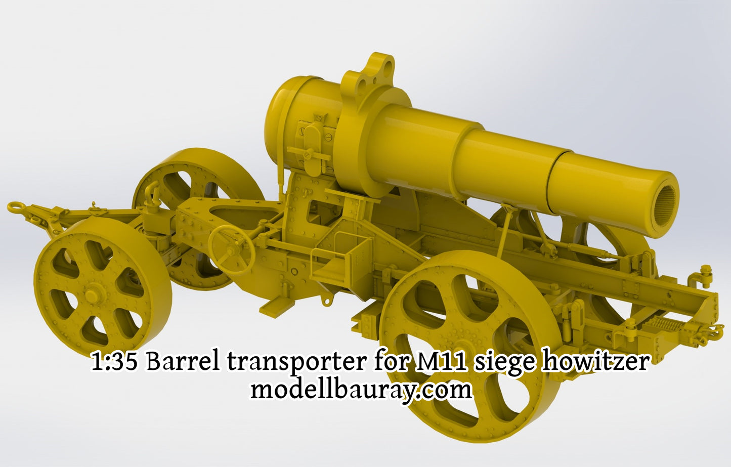 Skoda M.11 siege howitzer model, 3D printed kit, siege gun, base transporter, barrel transporter, accessories, Skoda M.11-Mörser, 1:35, 1:72