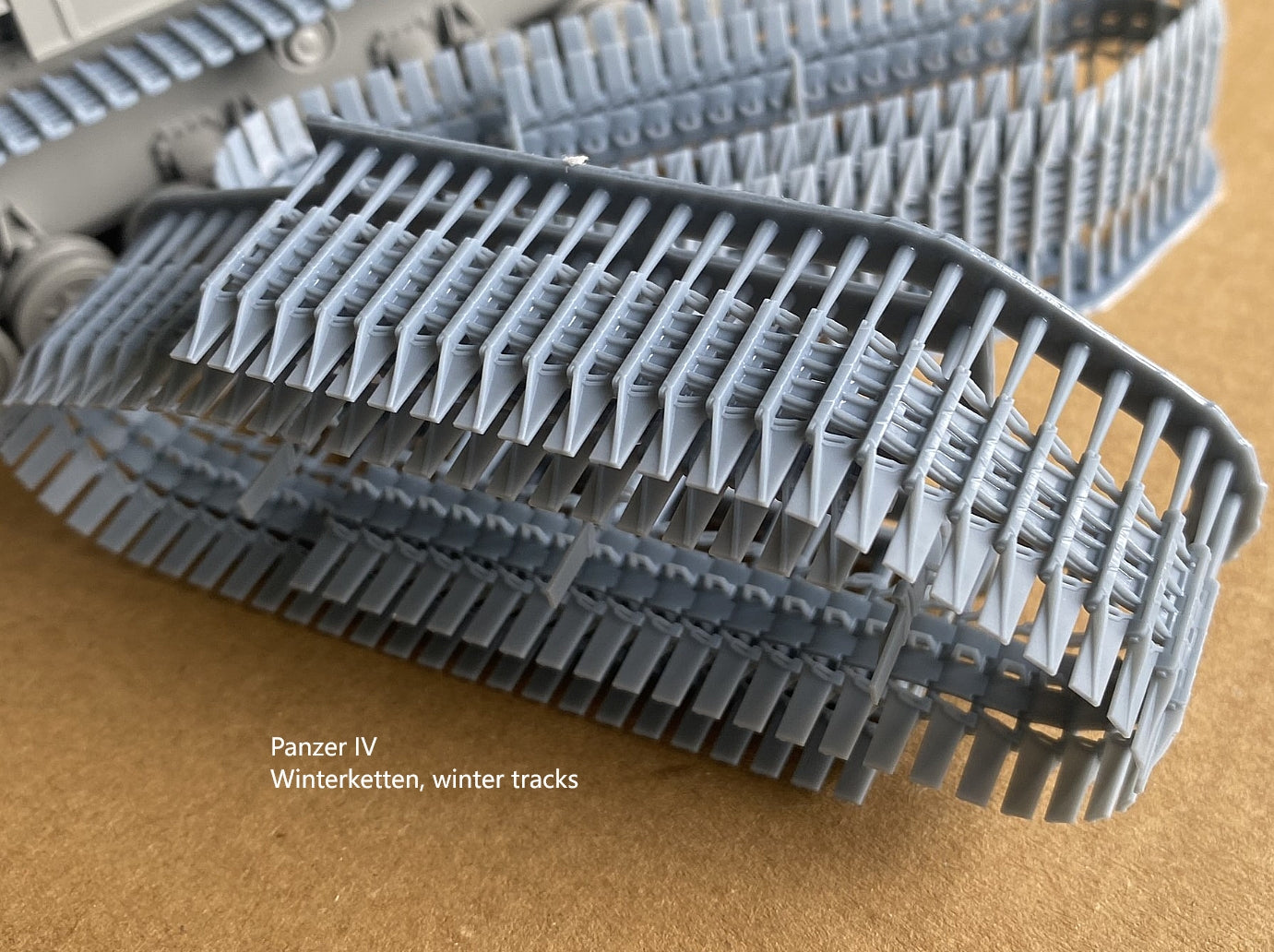 1:35 Pre assembled tracks for Panzer IV, Winterketten, Ostketten, 1:35 Einsatzbereit Ketten, half-finished tracks, 3D printed, Ostwind, Wirbelwind, Flakpanzer
